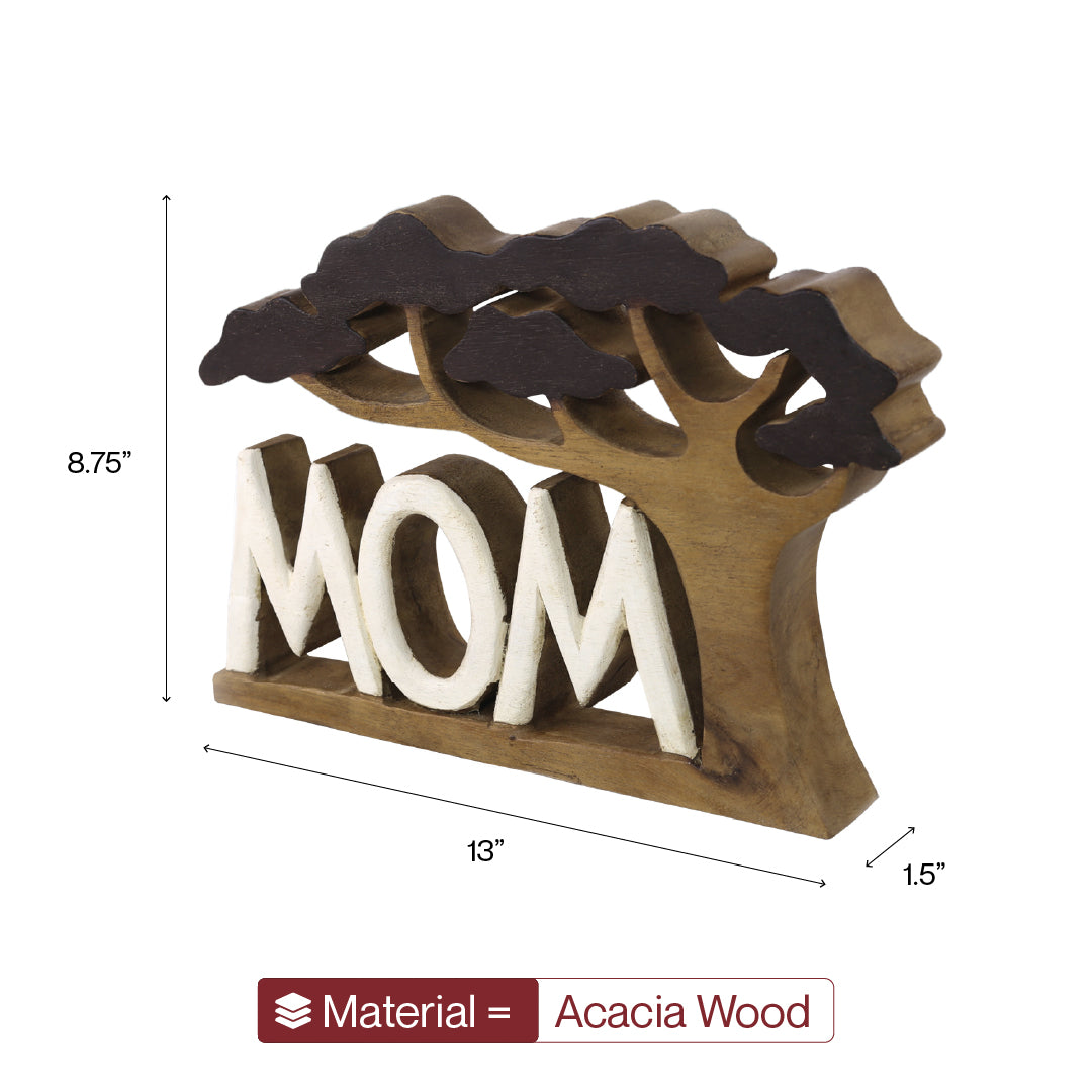 Graceful Mom – Handmade Wooden Sculpture, Heartfelt Decorative Mother’s Gift