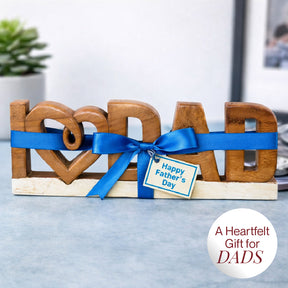 Emmeric Love Dad – Handmade Wooden Sculpture, Decorative Father’s Day Gift