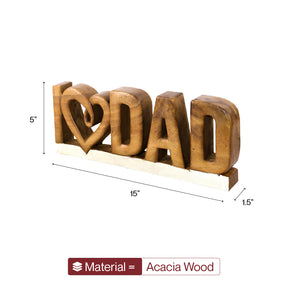 Emmeric Love Dad – Handmade Wooden Sculpture, Decorative Father’s Day Gift