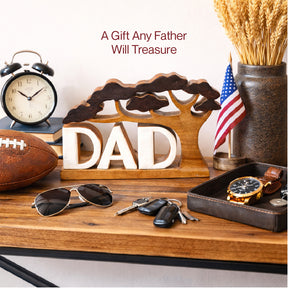 Proud Dad – Hand Carved Wooden Sculpture, Artistic Father’s Day Home Decor