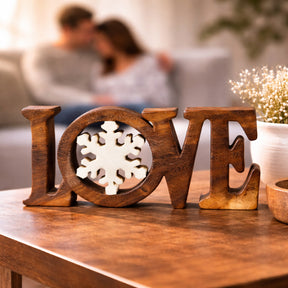 Hand-carved wooden sculpture titled Endless Love by LAY031, featuring intricate craftsmanship in decorative wooden home art.