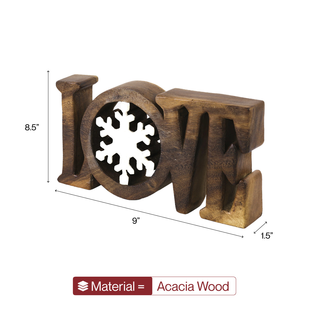 Hand-carved wooden sculpture titled Endless Love by LAY031, decorative wooden décor piece for home display.