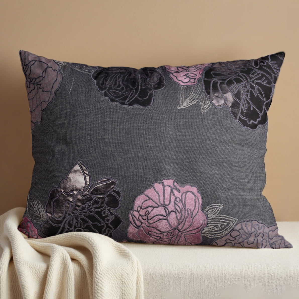 Gray Throw Pillow Covers - Set of 2 and 4, 14 x 20 inches