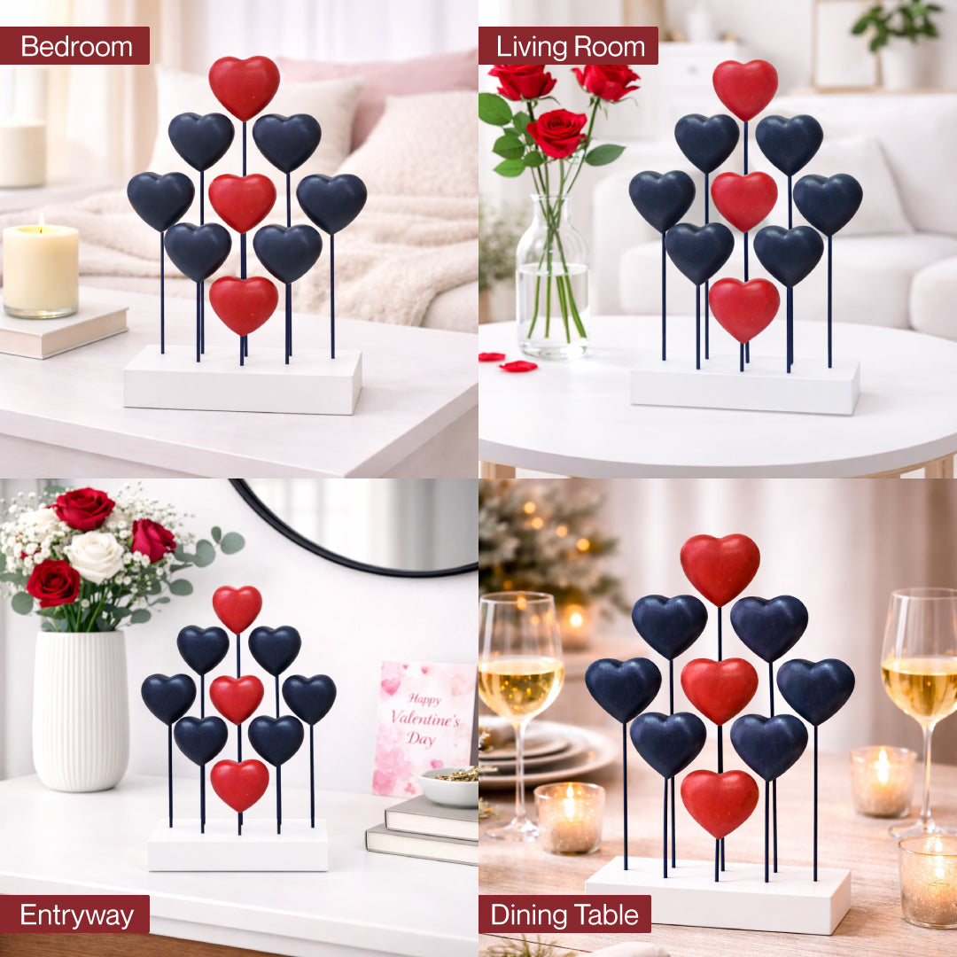 Handmade USA flag wooden sculpture from Liberty Hearts, patriotic decor with heart-shaped design, ideal gift for mom.