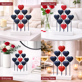 Handmade USA flag wooden sculpture from Liberty Hearts, patriotic decor with heart-shaped design, ideal gift for mom.