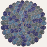 Round Beaded Placemats 14" Heat-Resistant Table Mats in Blue Green