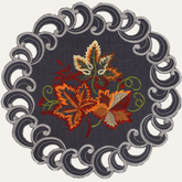 Decozen Charcoal Gray Doilies Set of 4 - Round Placemats European Embroidery for Dining Table Home Decor Wedding - 15 inches - The Charcoal Fleur Collection