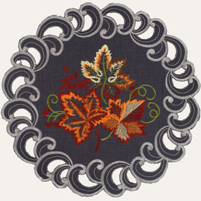 Decozen Charcoal Gray Doilies Set of 4 - Round Placemats European Embroidery for Dining Table Home Decor Wedding - 15 inches - The Charcoal Fleur Collection