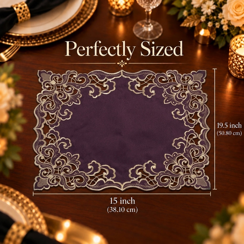 Purple Gold Placemats – Amethyst Haze, 12x18 Inch
