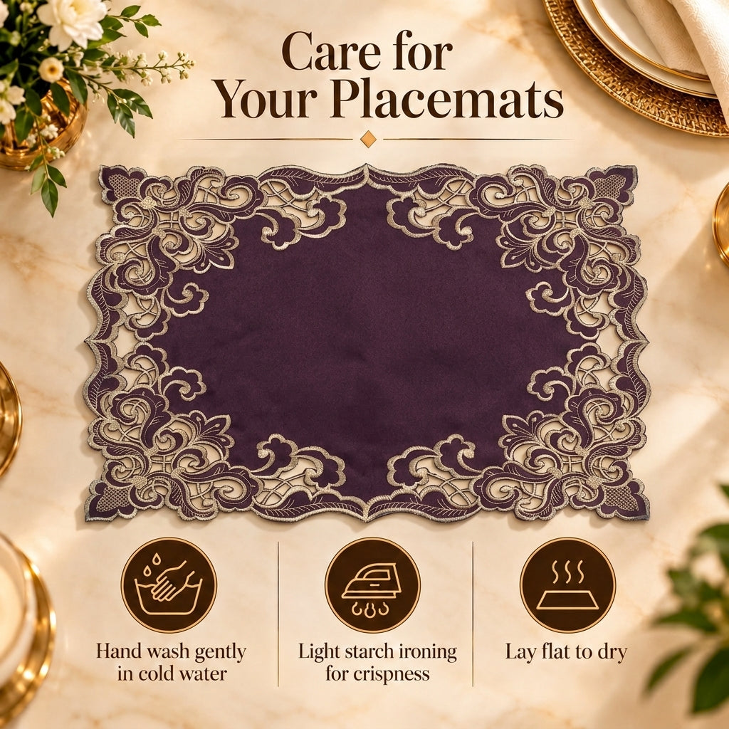 Purple Gold Placemats – Amethyst Haze, 12x18 Inch