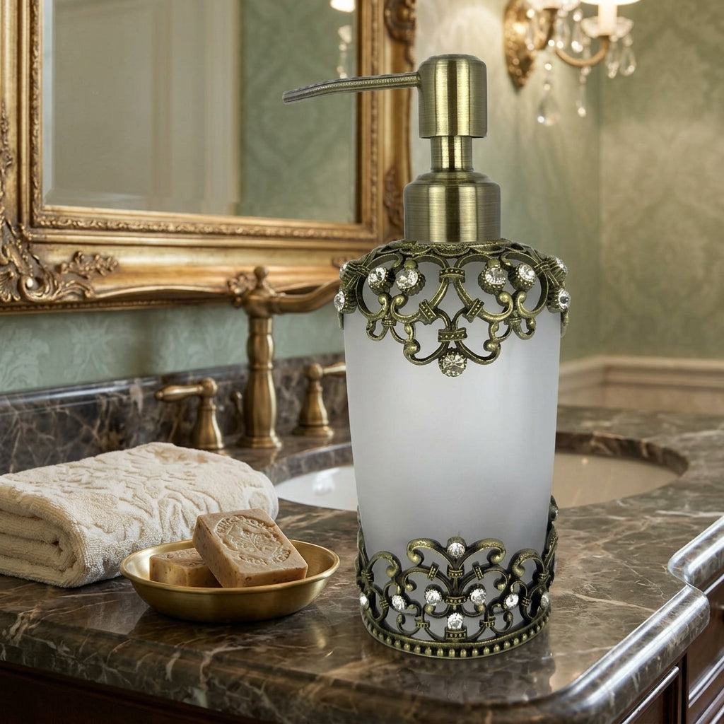 Amara Bliss – Modern Decorative Bathroom Accessory Handmade Soap Dispenser, 9 oz