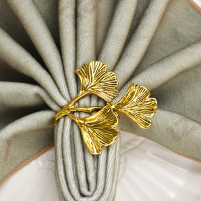 Napkin Rings in Gold Leaf Design - Decozen
