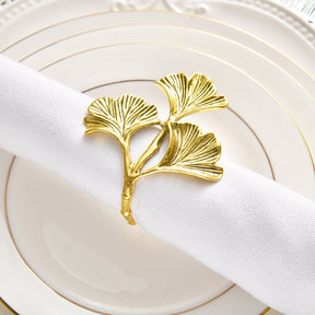 Napkin Rings in Gold Leaf Design - Decozen