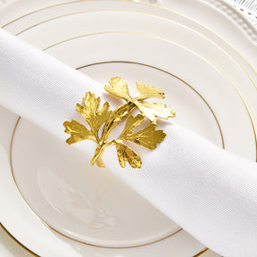 Napkin Rings in Gold Leaf Design - Decozen