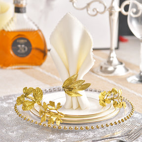 Napkin Rings in Gold Leaf Design - Decozen