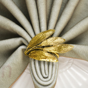 Napkin Rings in Gold Leaf Design - Decozen