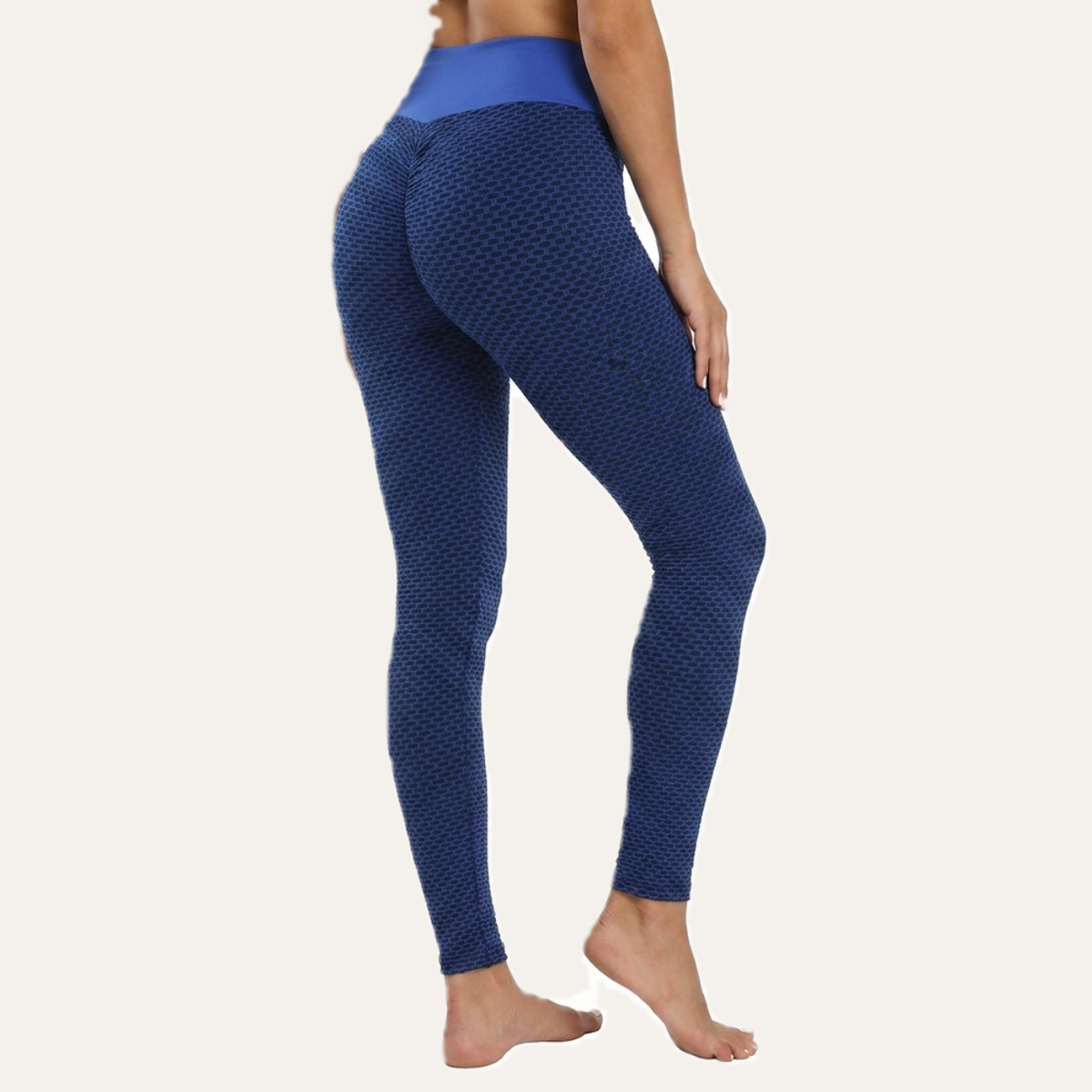 Yogazen Women's High-Waist Capri Leggings – Blue