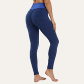 Yogazen Women's High-Waist Capri Leggings – Blue