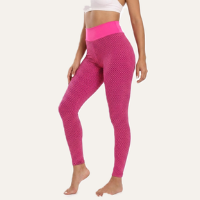 Yogazen Women's High-Waist Capri Leggings – Pink