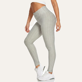Yogazen Women's High-Waist Textured Scrunch Leggings – Gray