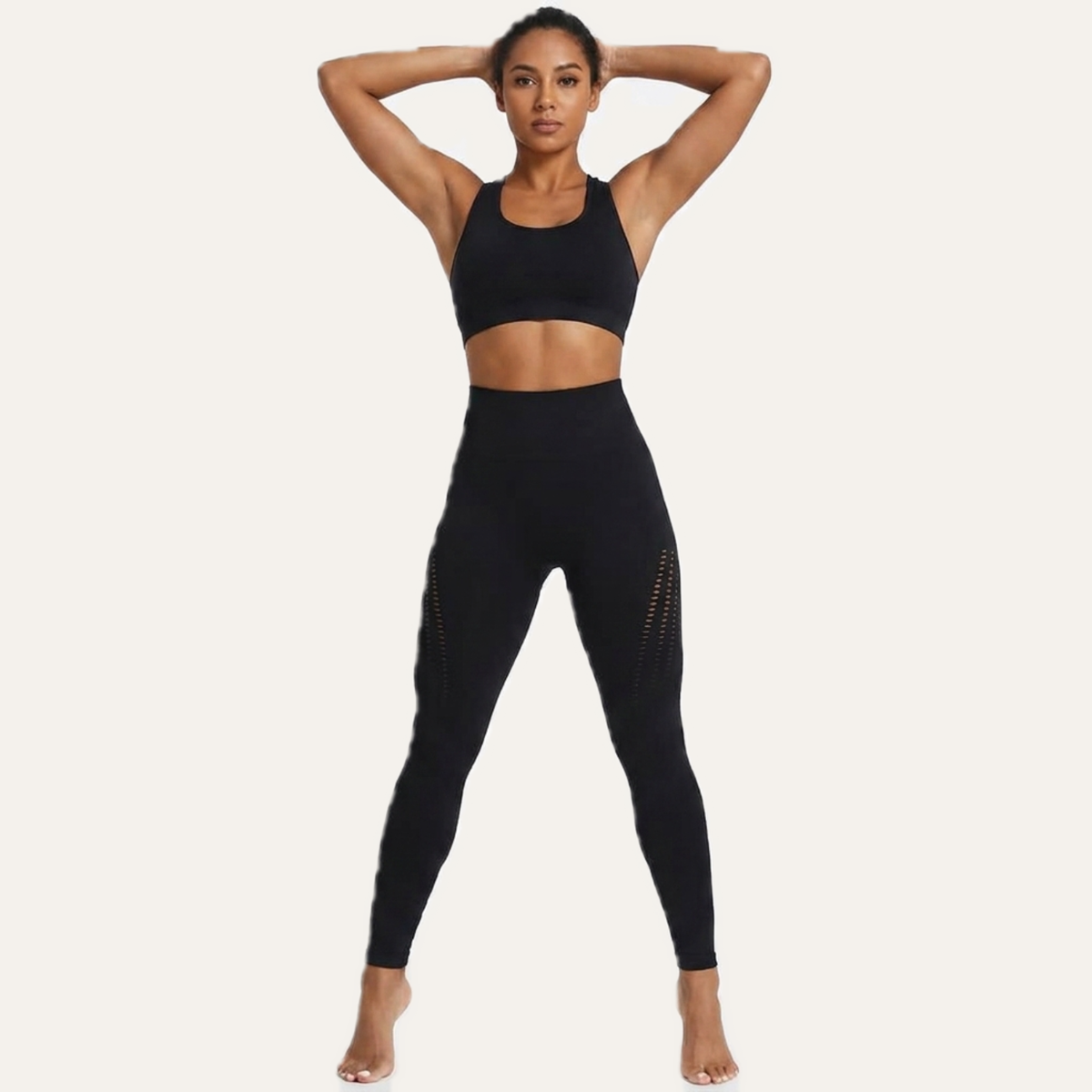 Yogazen Women's High-Waist Seamless Leggings – Black