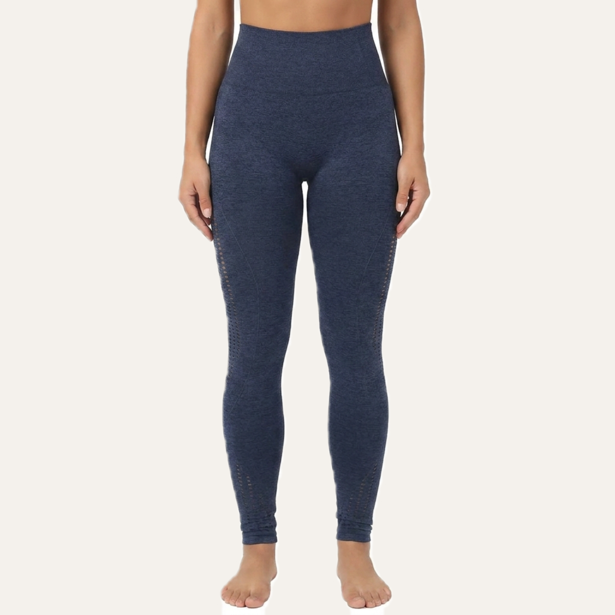 Yogazen Women's High-Waist Seamless Leggings – Navy Blue