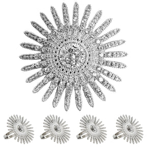 Napkin Rings in Silver Crystals Design