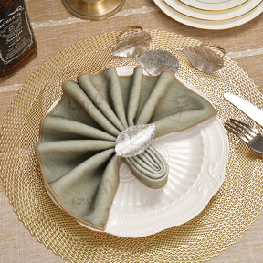 Napkin Rings in Silver Leaf Design - Decozen
