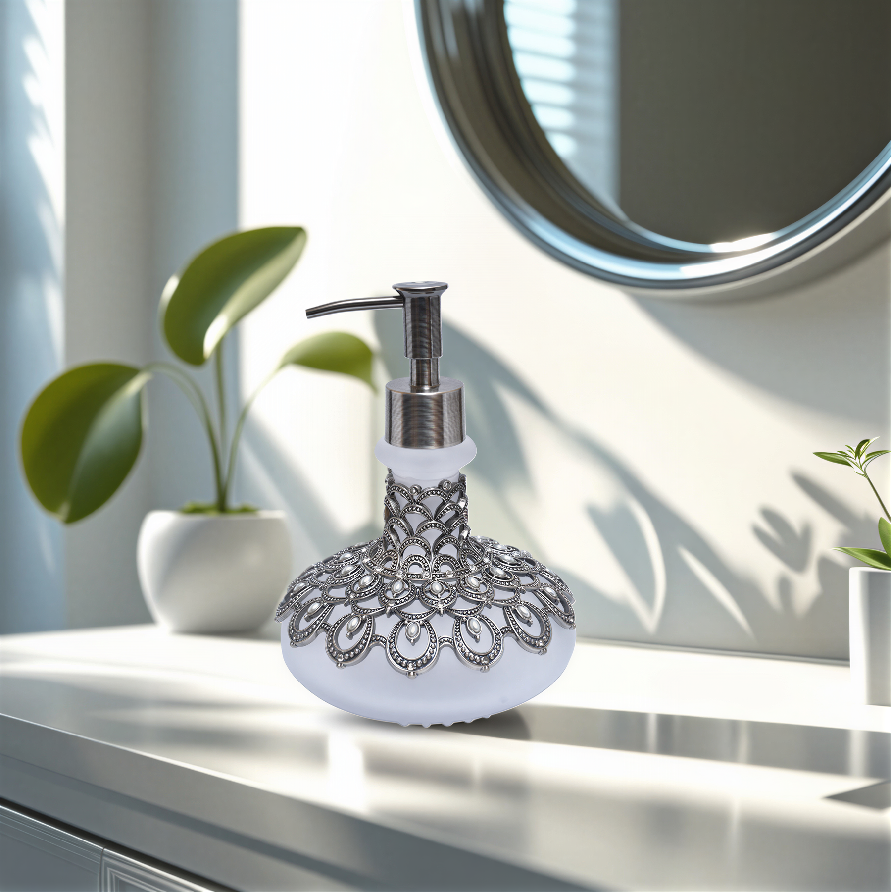 Capriana Haven – Modern Decorative Bathroom Accessory Handmade Soap Dispenser, 12.5 oz - Decozen 