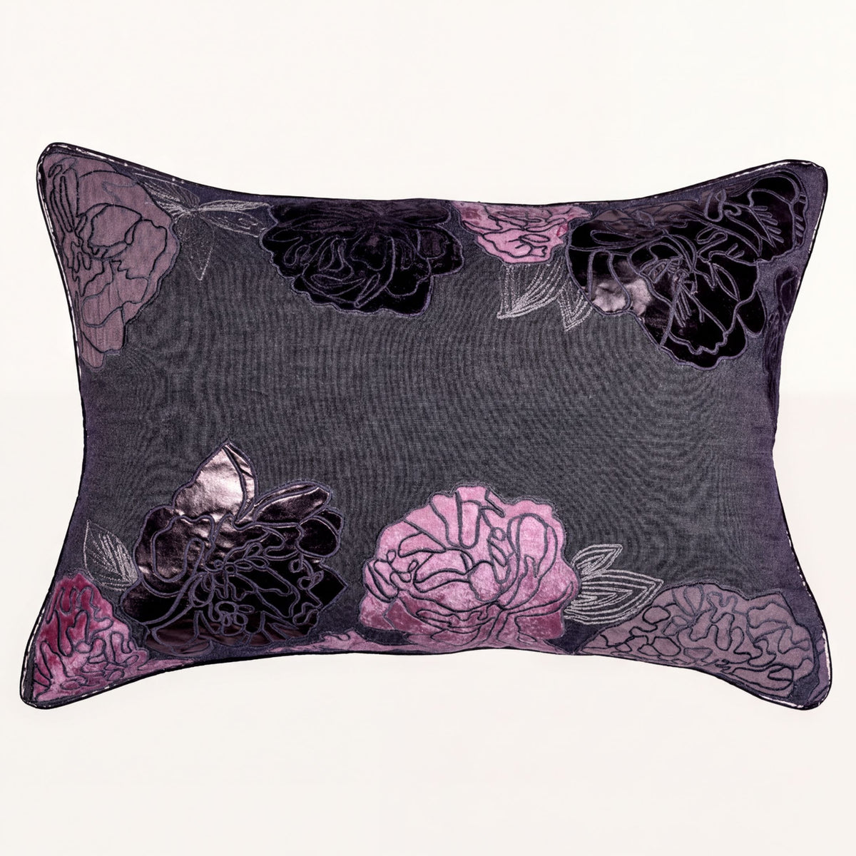 Set of gray throw pillow covers from CU6303-35-4, 14 x 20 inches, in a stylish and soft fabric for home decor.
