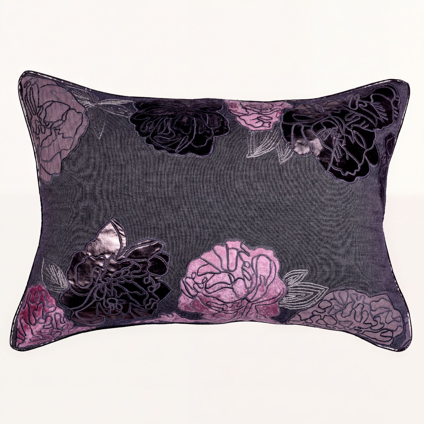 Set of gray throw pillow covers from CU6303-35-4, 14 x 20 inches, in a stylish and soft fabric for home decor.