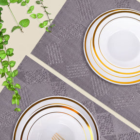 Set of four PVC placemats for dining table, durable and easy to clean, from brand 81702, ideal for protecting surfaces during meals.