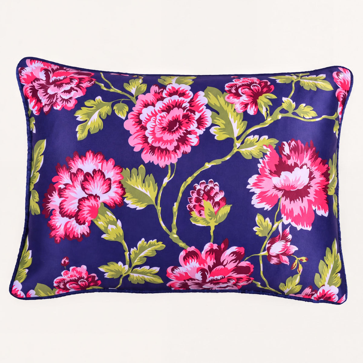 Floral printed throw pillow cover, 14 x 20 inches, made by CC-9691-4, featuring a vibrant floral design on soft fabric.