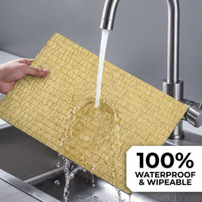 Set of 4 PVC placemats from 618EVA-9-2-4 with colorful, textured surface for protecting tables during meals.