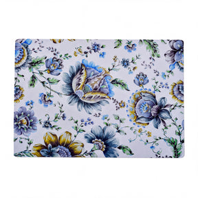 Set of four ATKP-9CK floral design cork-backed placemats, featuring colorful floral patterns on cork surface for dining table decor.