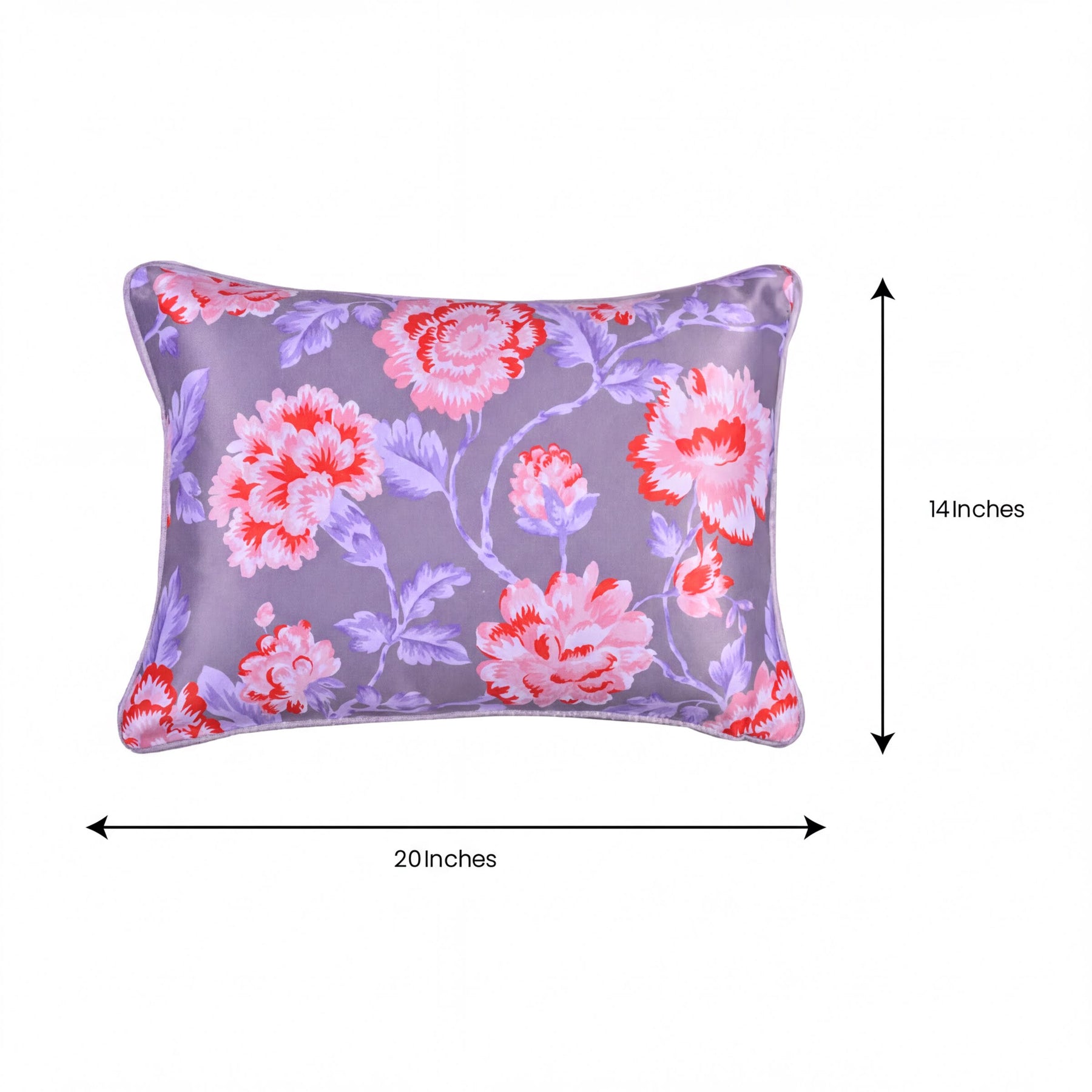 Floral printed throw pillow cover in 14x20 inches, featuring vibrant flower patterns on soft fabric, designed for decorative pillows.