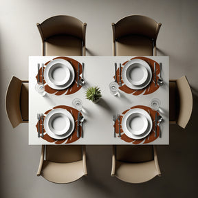 Monstera Leaf Cut Out Leather Placemats - Set of 6 - Decozen