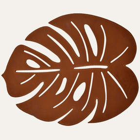 Monstera Leaf Cut Out Leather Placemats - Set of 6 - Decozen