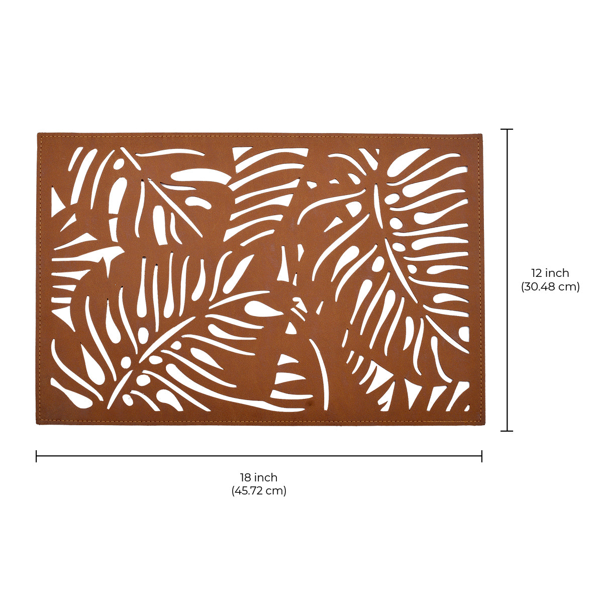 Monstera Leaf Cut Out Leather Placemats - Set of 6 - Decozen