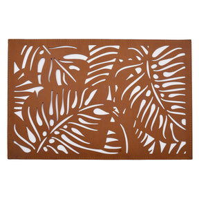 Monstera Leaf Cut Out Leather Placemats - Set of 6 - Decozen
