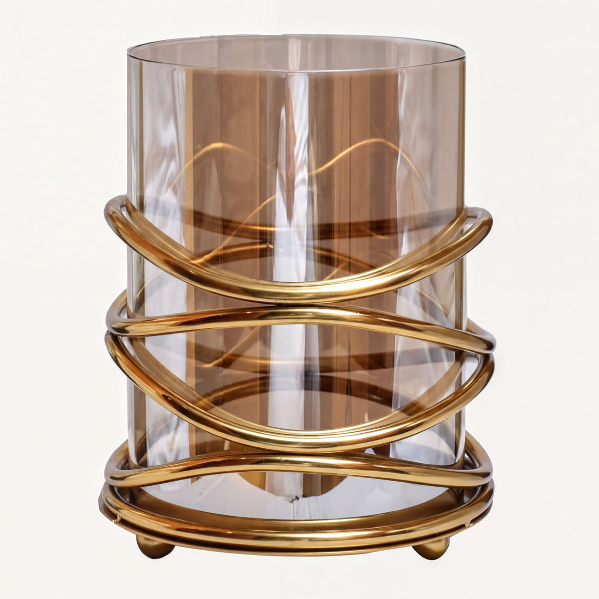Medium swirl design candle holder from 2016406/B, featuring a stylish, curved pattern perfect for decorative candle display.