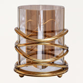 Medium swirl design candle holder from 2016406/B, featuring a stylish, curved pattern perfect for decorative candle display.