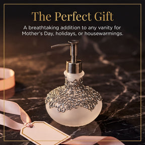 Elegant Haven modern decorative lotion dispenser by LB 22725, handmade soap dispenser for stylish bathroom decor.