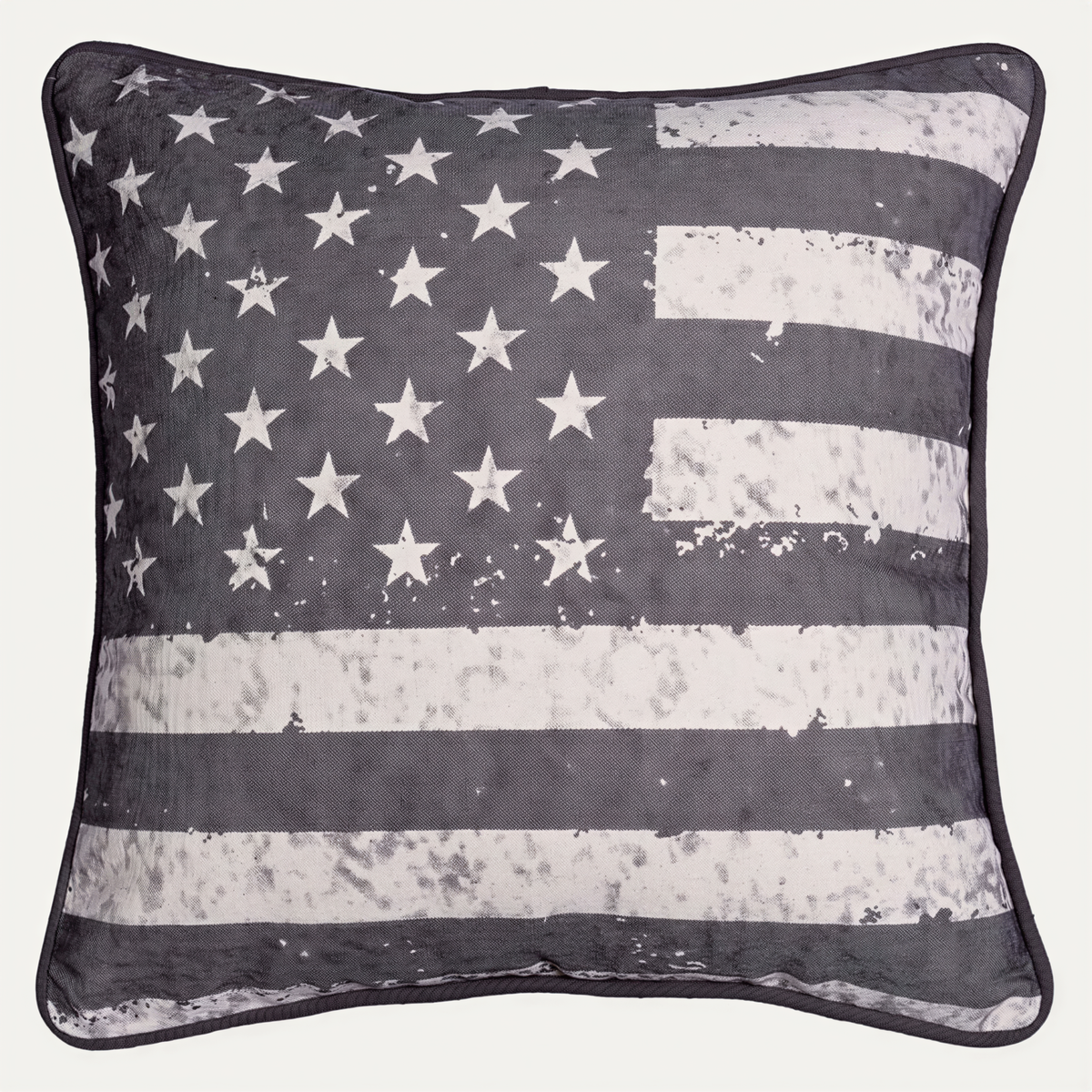O11 patriotic design printed throw pillow cover, 18x18 inches, featuring red, white, and blue star and flag patterns for patriotic decor.