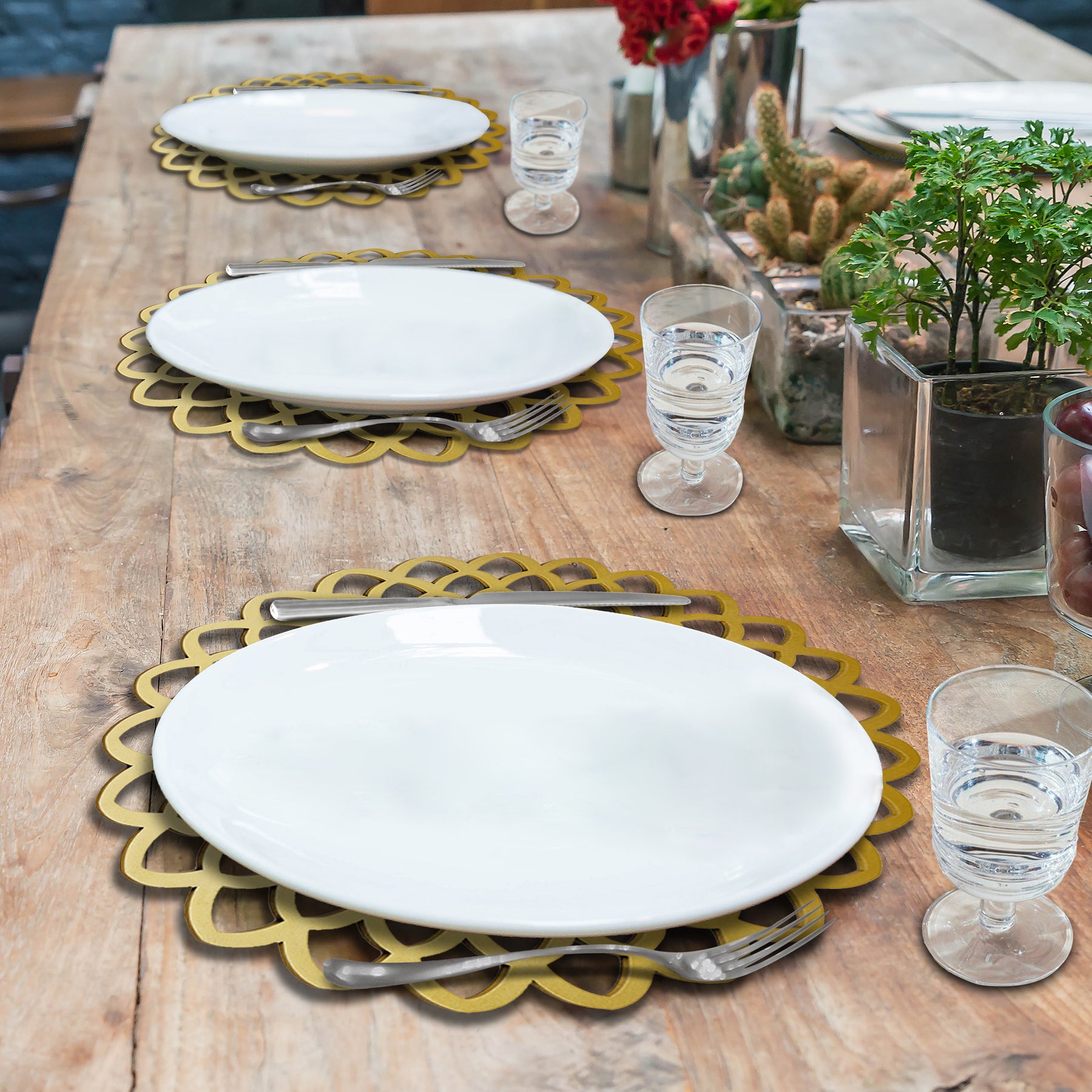 Gold Wooden Trivet Placemats for Dining Table - Decozen