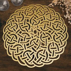 Gold Wooden Trivet Placemats for Dining Table - Decozen