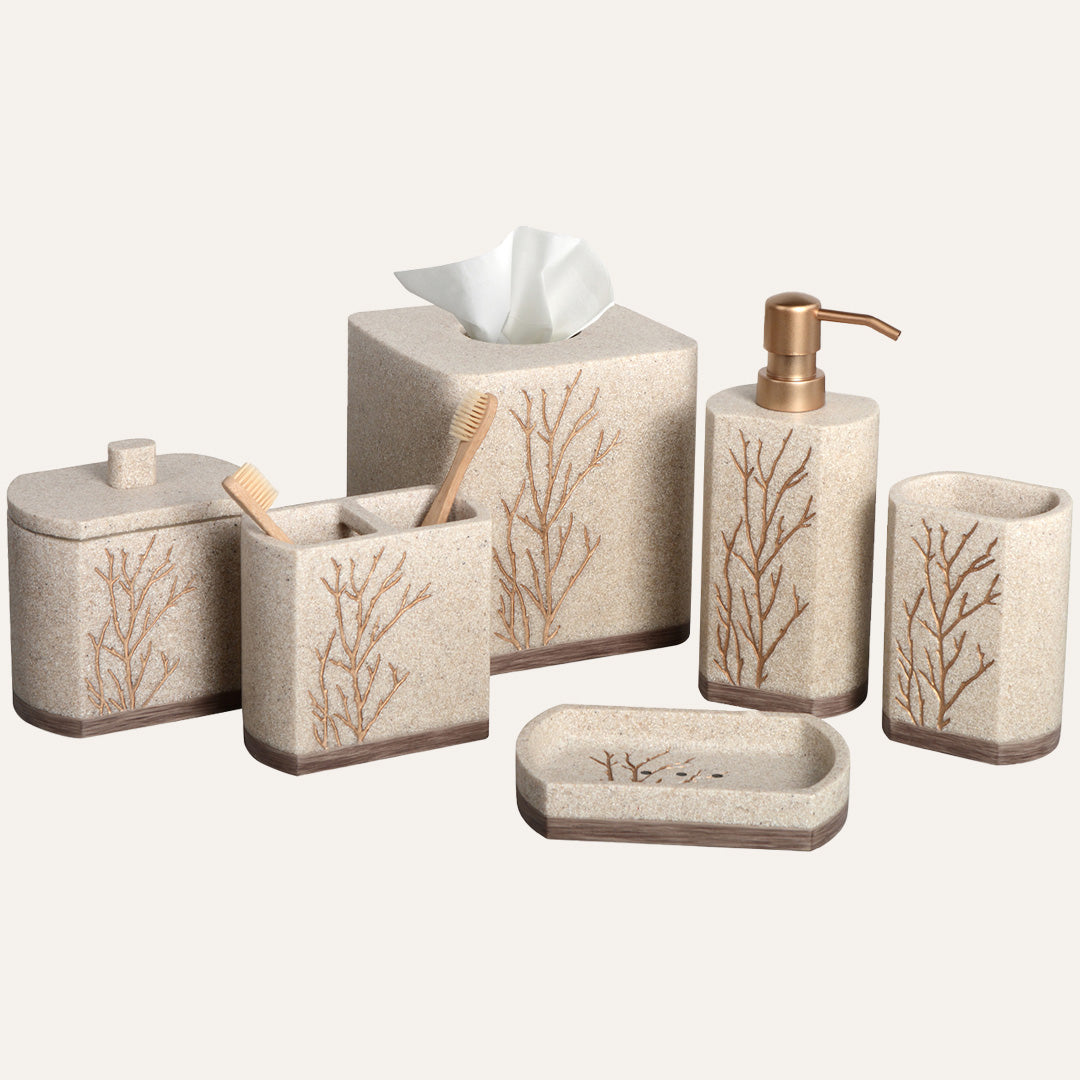 The Kent Essence Collection – Elegant Modern Bathroom Décor Accessories Set of 6 - Decozen