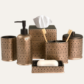 Elegant modern bathroom décor accessories set of 6 from The Cappello Collection, featuring stylish bath accessories by AH8323.