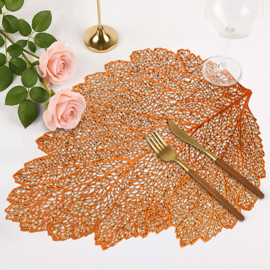 Leaf Cut Out Vinyl Placemats - Set of 6 - Decozen
