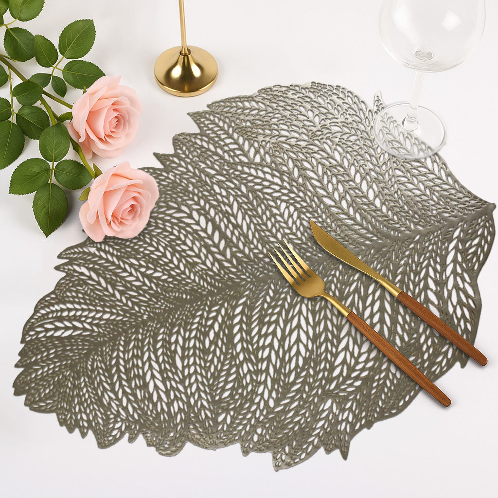 Leaf Cut Out Vinyl Placemats - Set of 6 - Decozen